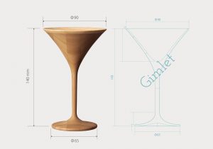 木のカクテルグラスサイズ大きさ