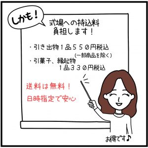 引き出物の持ち込料