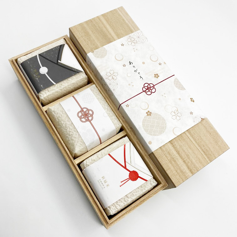 新郎新婦特上米木箱3個入り　[EN4]