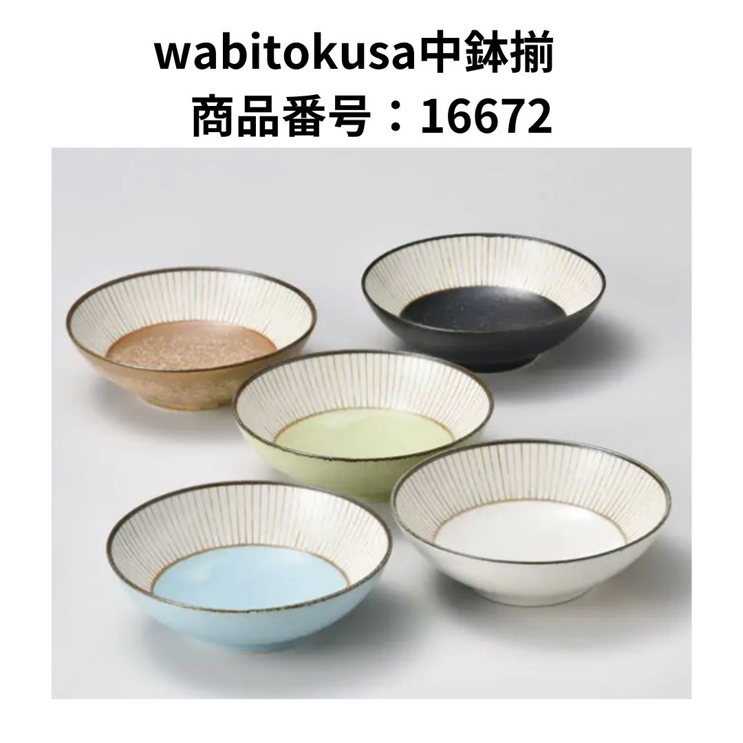  wabitokusa中鉢揃 商品番号：16672