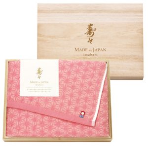 寿々　日本製　愛媛今治　木箱入り紅白バスタオル　[60325]