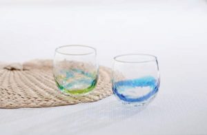 琉球ガラス村　ペアでこたるグラス(青/水・水/緑 )　[ryukyu2]