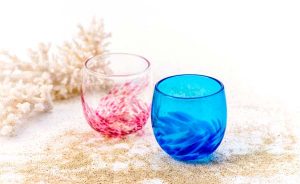 琉球ガラス村　陽桜たるグラス&天色たるグラス(ピンク ・水)　[ryukyu4]