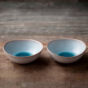 萩焼 ソライロ ペアたわみ鉢[82-441-83]