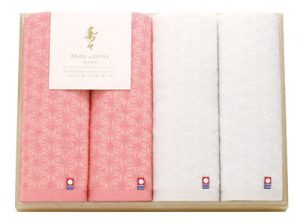 寿々　日本製　愛媛今治　木箱入り紅白タオルセット[60341]