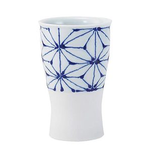 波佐見焼 カップ 麻の葉（青）[82-736-91]