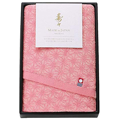 寿々　日本製　愛媛今治　紅白ハンドタオル　紅[60305]