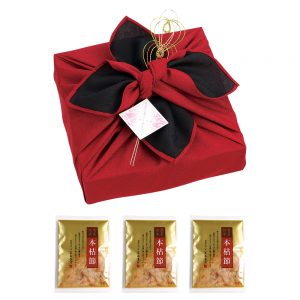 鰹節ギフトセット風呂敷包　紅赤