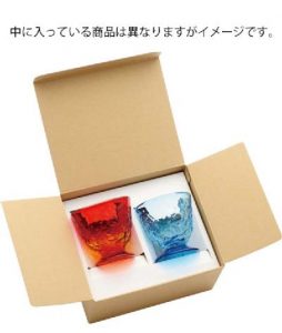 [名入れ］琉球ガラス村　ペアでこロックグラス(青/水・水/緑 )　[ryukyu1N]