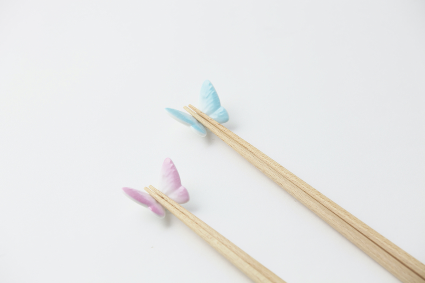 Butterfly Rest & Chopstick　ピンク＆ブルー　[FL02-01620]-2