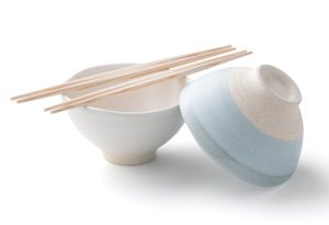 くすみ ペア茶碗（WH／GY）[62-252-22]