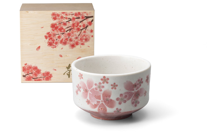茶楽JAPAN　抹茶碗(舞桜)木箱入[MW-1895]
