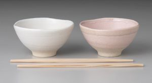くすみ ペア茶碗（WH／PK）[62-253-22]
