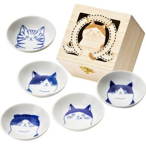 SHICHITA　猫　豆鉢揃　木箱入 [N7-3003A]