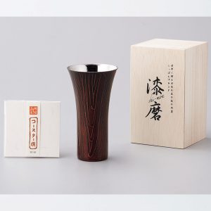 漆磨シリーズ 和然檀 ビアカップ(木箱入)紫檀 [SD3-81-1] 