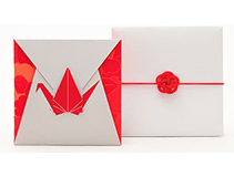 3点（引き出物・引菓子・縁起物）選べるカード型【折り鶴】