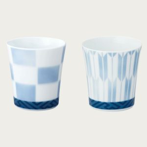 [1688-91J/P2181]アテハカ コレクション　タンブラーペアセット（市松・矢絣）