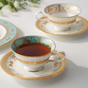 [4858J/P59587]ジョージアンパレス　ティー・コーヒー碗皿ペアセット