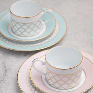 [1742-43L/Q004EA]エターナルパレス　ティー・コーヒー碗皿ペアセット（色変り）